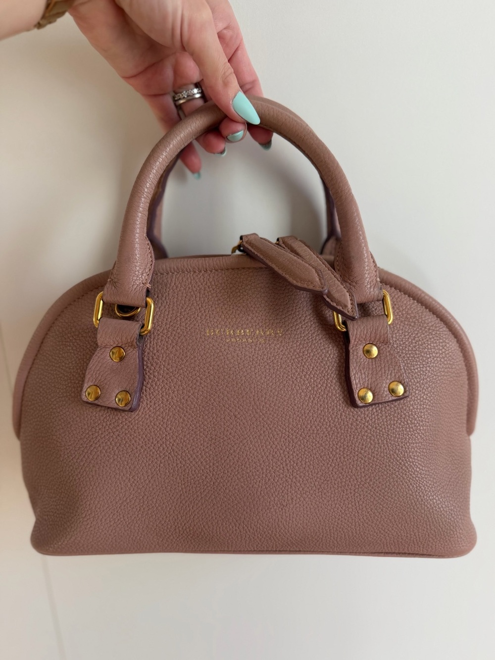 Burberry Bloomsbury Heritage Satchel mauve/dusty pink pebbled grain leather